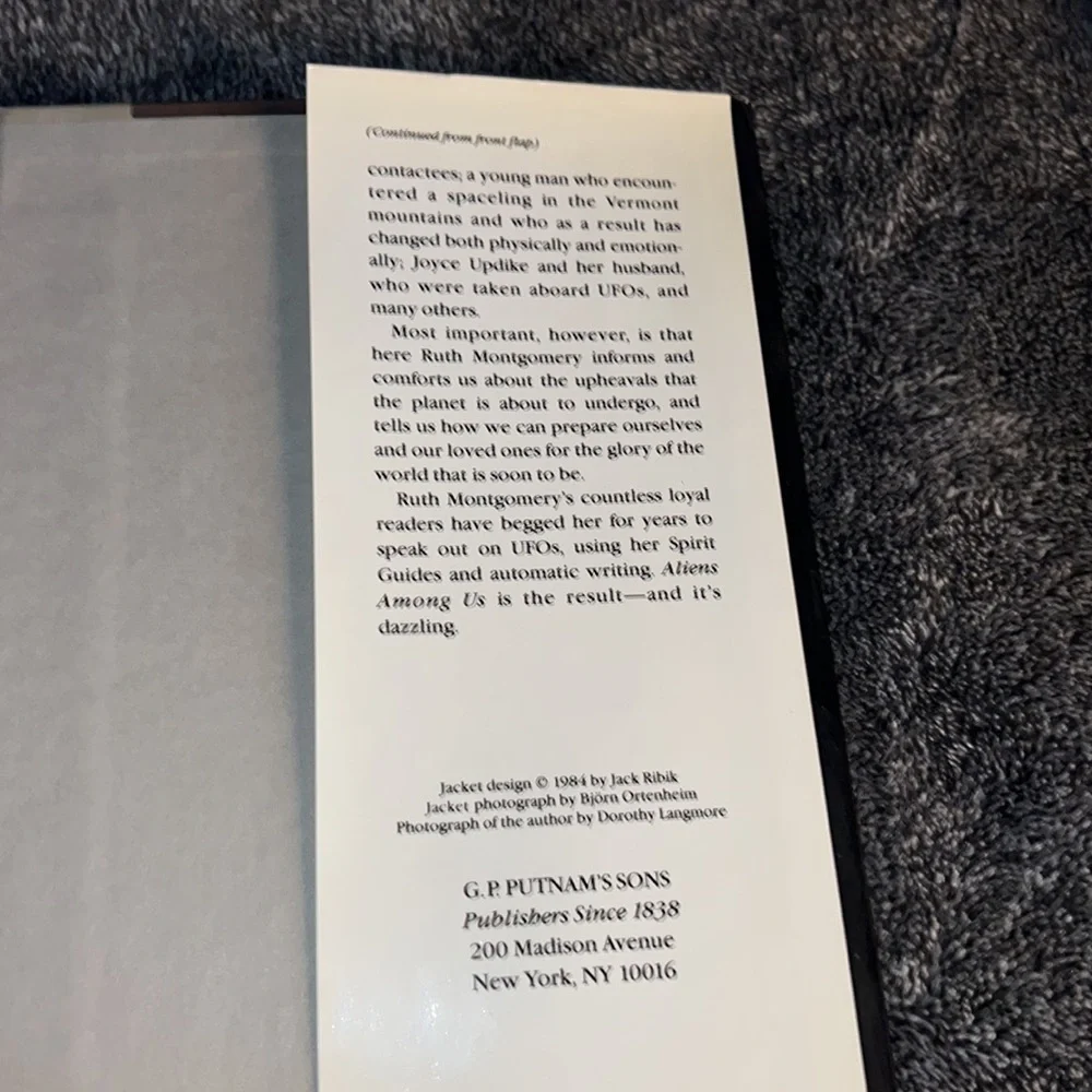 ALIENS AMONG US FIRST EDITION 1985 HARDCOVER BOOK RUTH MONTGOMERY w DUSTCOVER